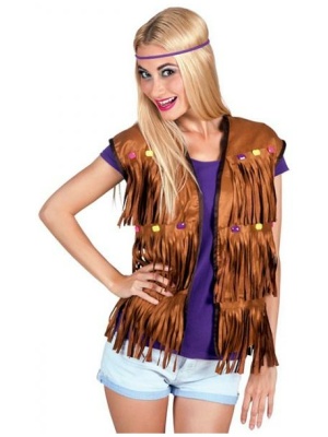 Hippie vest med perler - kostyme