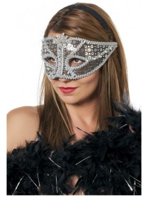Silver Venetian Maske