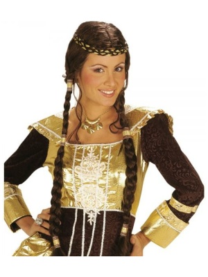 Medieval Princess parykk brun